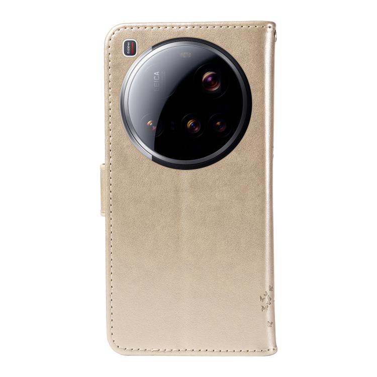 For Xiaomi 15 Ultra 5G Global Tree & Cat Embossed Pattern Flip Leather Phone Case