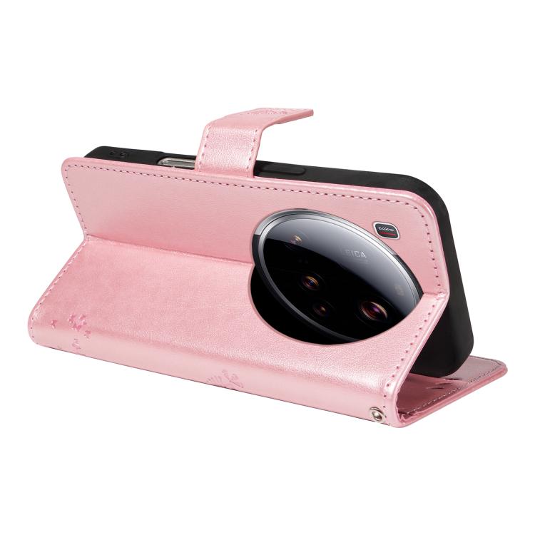 For Xiaomi 15 Ultra 5G Global Tree & Cat Embossed Pattern Flip Leather Phone Case