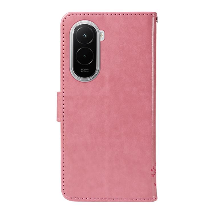 For Xiaomi Poco M7 4G 169mm Tree & Cat Embossed Pattern Flip Leather Phone Case