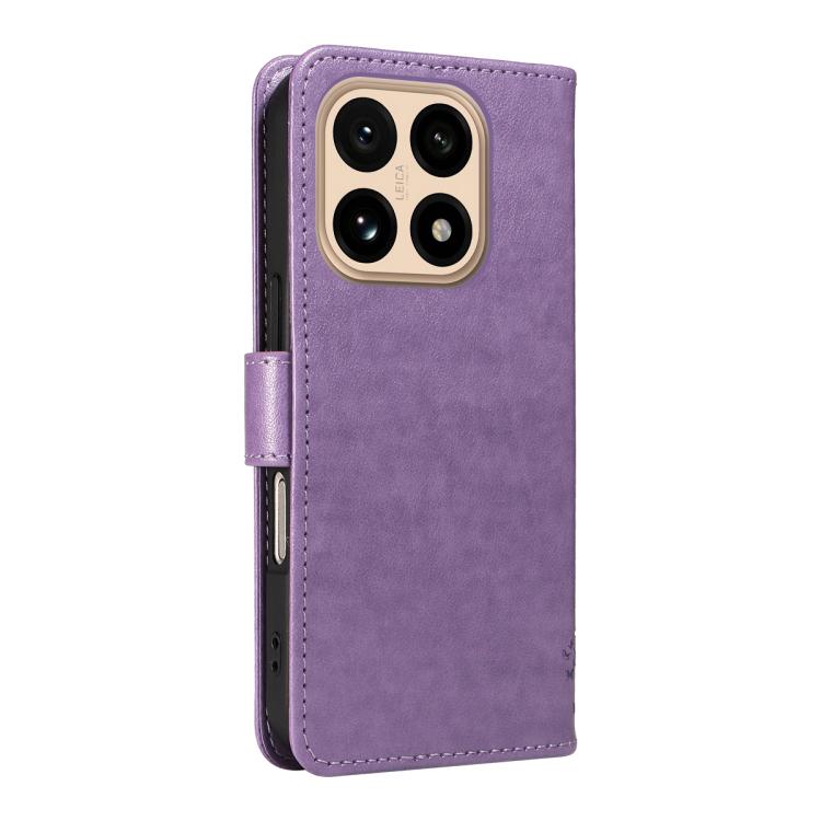 For Xiaomi 15T 5G Tree & Cat Embossed Pattern Flip Leather Phone Case