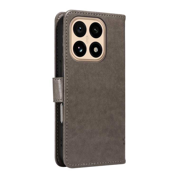 For Xiaomi 15T 5G Tree & Cat Embossed Pattern Flip Leather Phone Case