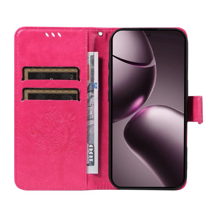 For Xiaomi 15T 5G Tree & Cat Embossed Pattern Flip Leather Phone Case