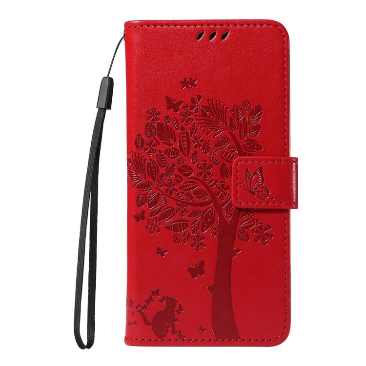 For Xiaomi 15T 5G Tree & Cat Embossed Pattern Flip Leather Phone Case