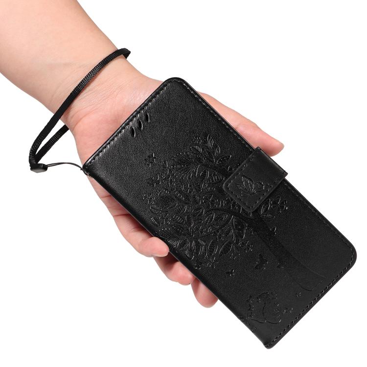 For Xiaomi 15T 5G Tree & Cat Embossed Pattern Flip Leather Phone Case