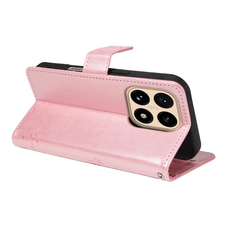 For Xiaomi 15T 5G Tree & Cat Embossed Pattern Flip Leather Phone Case