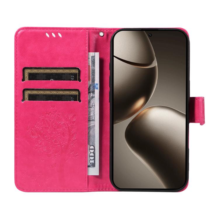 For Xiaomi 15T Pro 5G Tree & Cat Embossed Pattern Flip Leather Phone Case