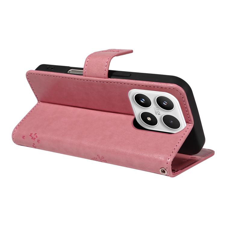 For Xiaomi 17 Tree & Cat Embossed Pattern Flip Leather Phone Case