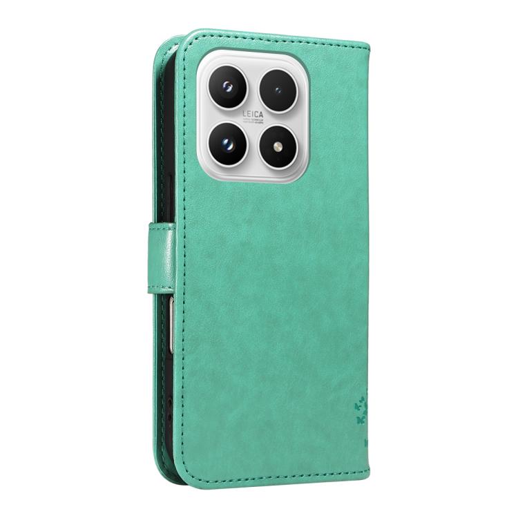 For Xiaomi 17 Tree & Cat Embossed Pattern Flip Leather Phone Case