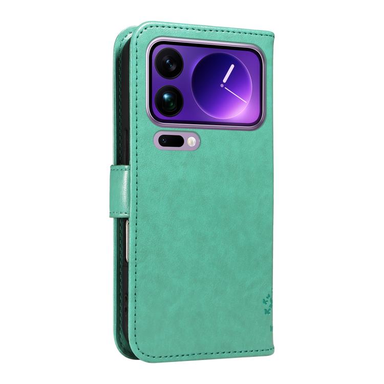 For Xiaomi 17 Pro Max Tree & Cat Embossed Pattern Flip Leather Phone Case