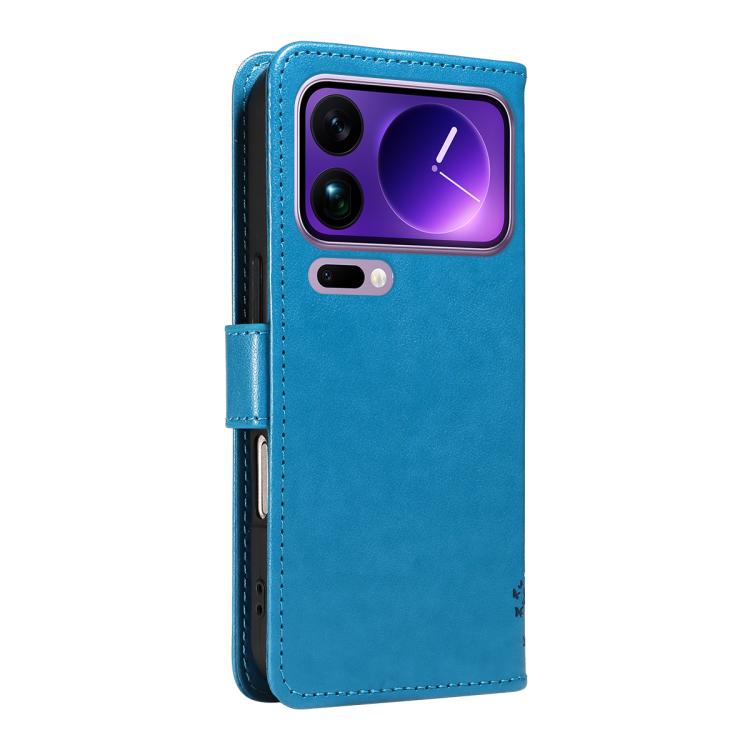 For Xiaomi 17 Pro Max Tree & Cat Embossed Pattern Flip Leather Phone Case