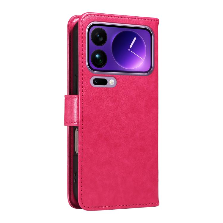 For Xiaomi 17 Pro Max Tree & Cat Embossed Pattern Flip Leather Phone Case