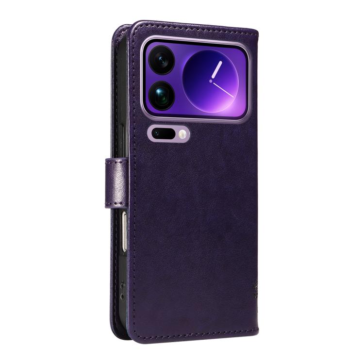 For Xiaomi 17 Pro Max Tree & Cat Embossed Pattern Flip Leather Phone Case