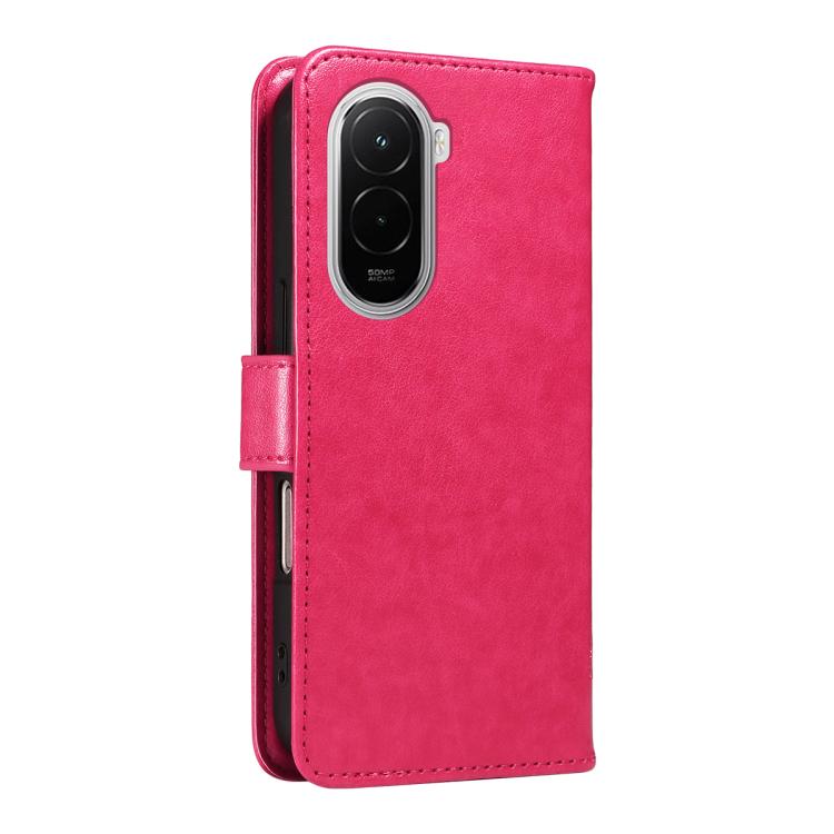 For Xiaomi Poco M7 4G 171mm Tree & Cat Embossed Pattern Flip Leather Phone Case