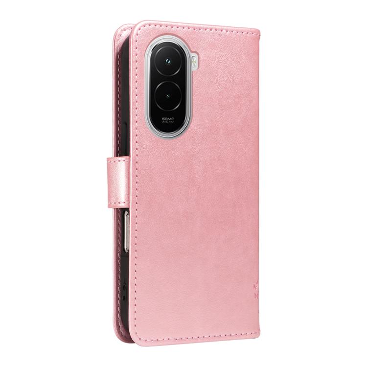 For Xiaomi Poco M7 4G 171mm Tree & Cat Embossed Pattern Flip Leather Phone Case