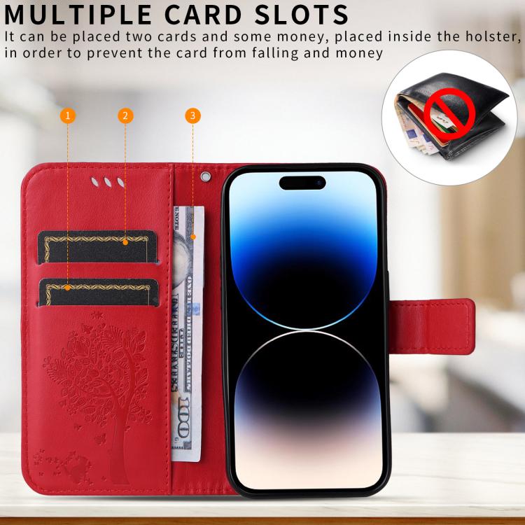 For Xiaomi 17 Ultra Tree & Cat Embossed Pattern Flip Leather Phone Case