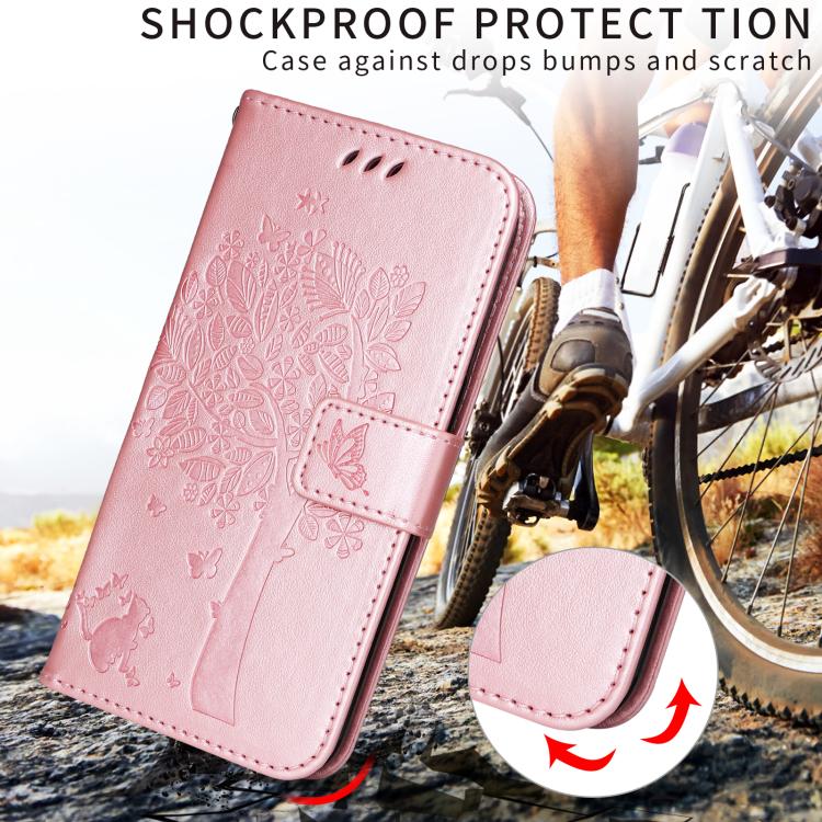 For Xiaomi 17 Ultra Tree & Cat Embossed Pattern Flip Leather Phone Case