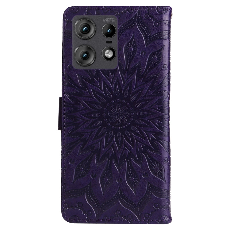 For Motorola Edge 50 Pro Embossed Sunflower Pattern Flip Leather Phone Case