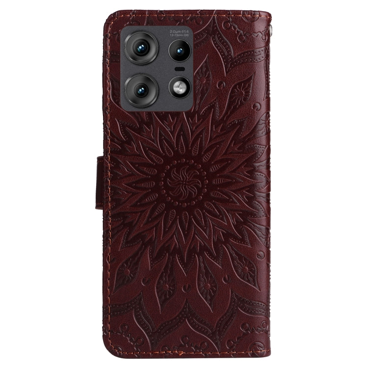 For Motorola Edge 50 Pro Embossed Sunflower Pattern Flip Leather Phone Case