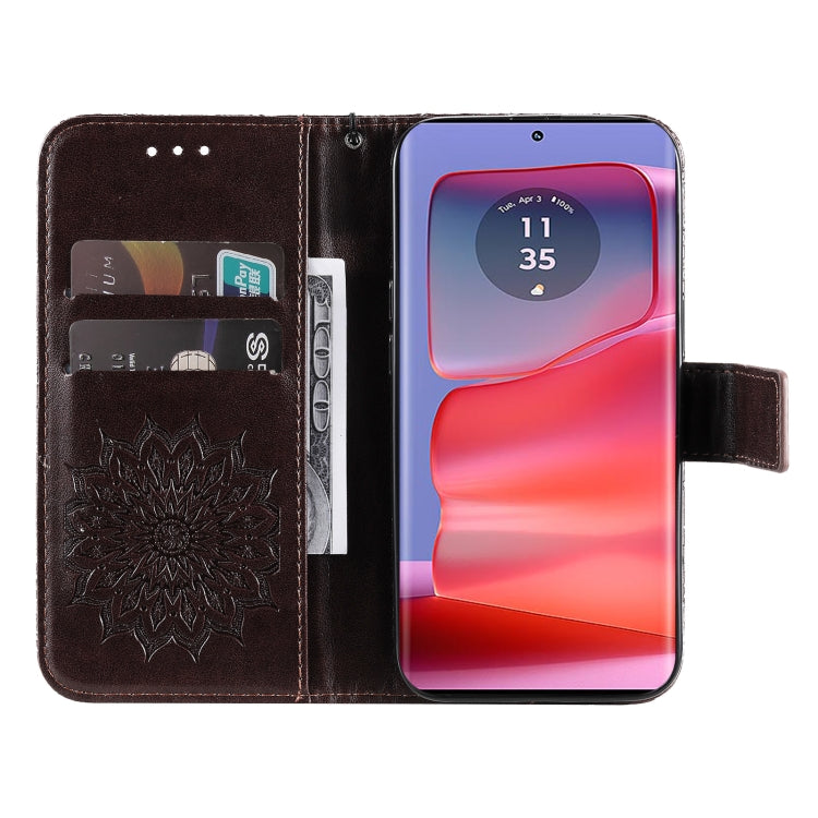 For Motorola Edge 50 Pro Embossed Sunflower Pattern Flip Leather Phone Case