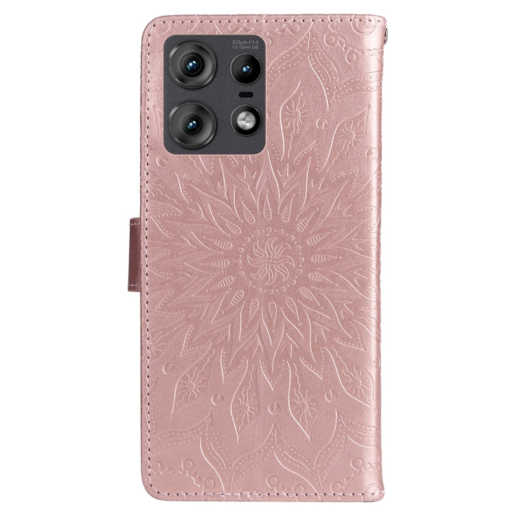 For Motorola Edge 50 Pro Embossed Sunflower Pattern Flip Leather Phone Case