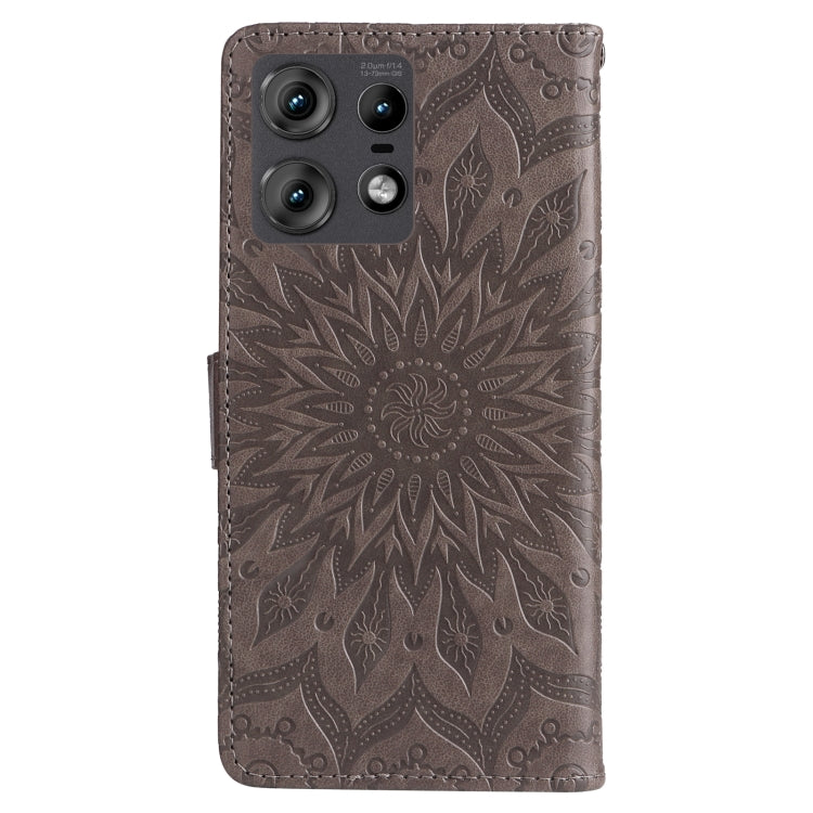 For Motorola Edge 50 Pro Embossed Sunflower Pattern Flip Leather Phone Case