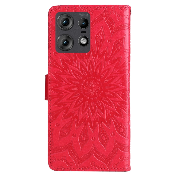 For Motorola Edge 50 Pro Embossed Sunflower Pattern Flip Leather Phone Case