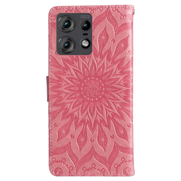 For Motorola Edge 50 Pro Embossed Sunflower Pattern Flip Leather Phone Case