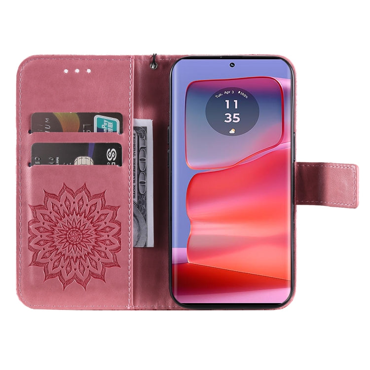 For Motorola Edge 50 Pro Embossed Sunflower Pattern Flip Leather Phone Case