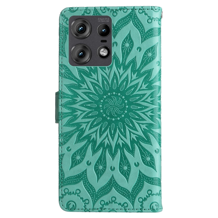 For Motorola Edge 50 Pro Embossed Sunflower Pattern Flip Leather Phone Case