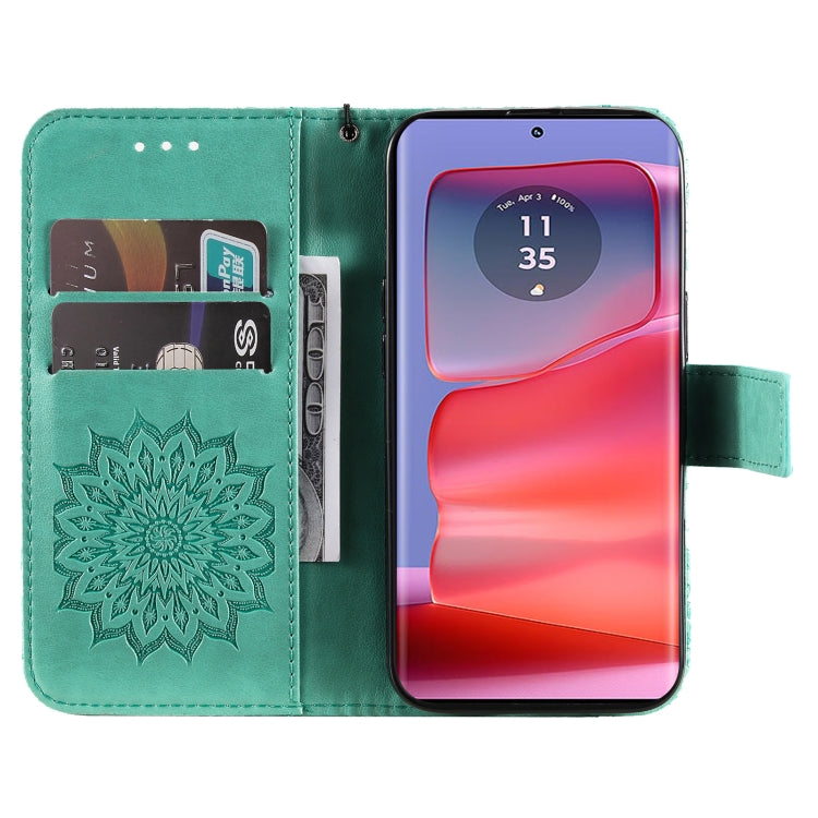 For Motorola Edge 50 Pro Embossed Sunflower Pattern Flip Leather Phone Case