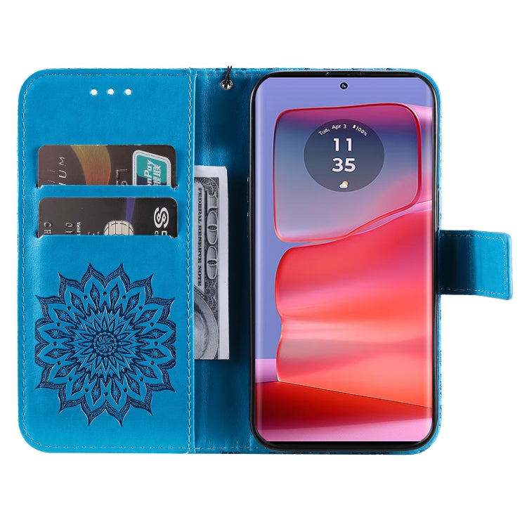 For Motorola Edge 50 Pro Embossed Sunflower Pattern Flip Leather Phone Case