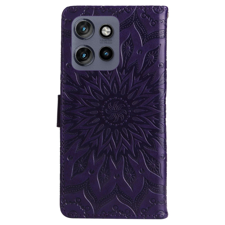 For Motorola Edge 50 Neo Embossed Sunflower Pattern Flip Leather Phone Case