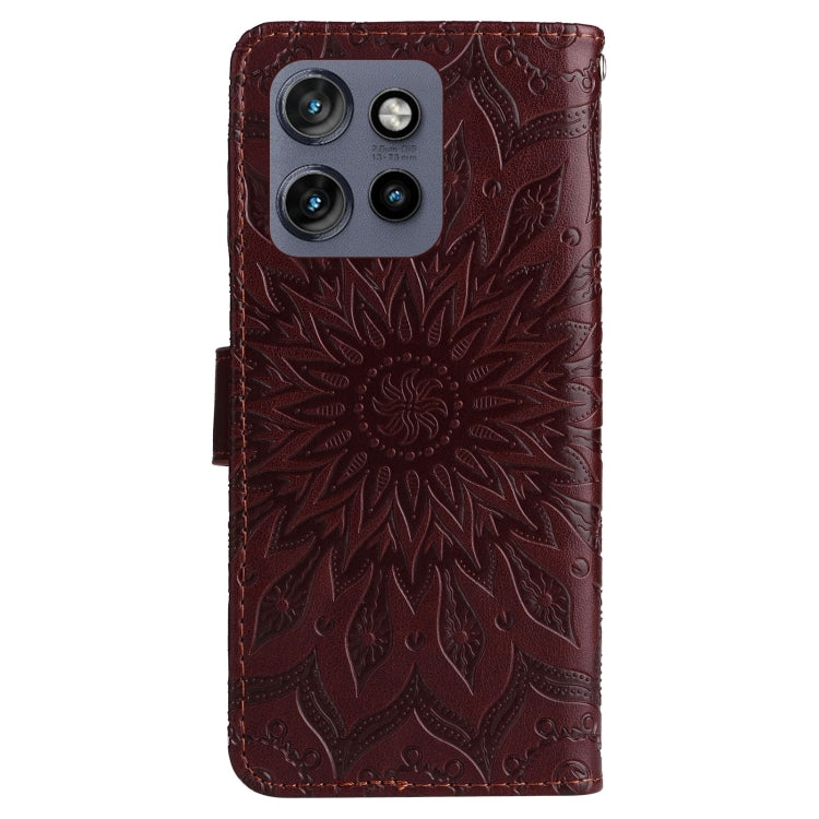 For Motorola Edge 50 Neo Embossed Sunflower Pattern Flip Leather Phone Case