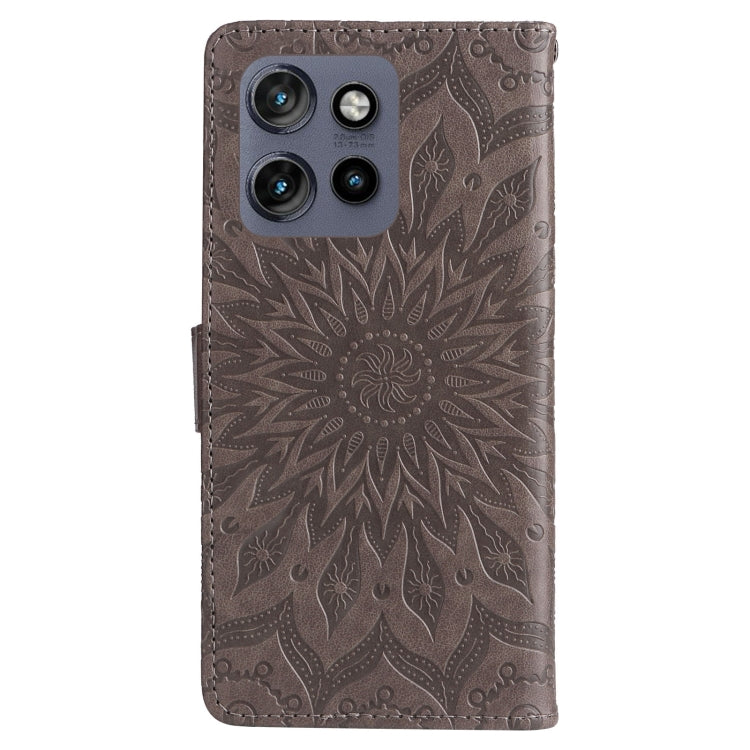 For Motorola Edge 50 Neo Embossed Sunflower Pattern Flip Leather Phone Case