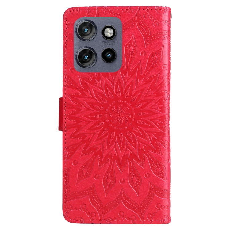 For Motorola Edge 50 Neo Embossed Sunflower Pattern Flip Leather Phone Case