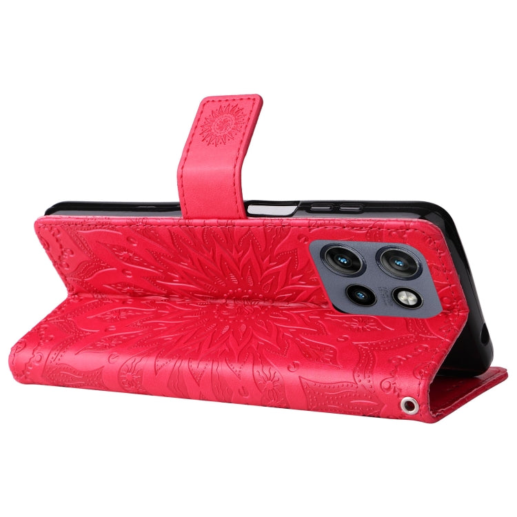 For Motorola Edge 50 Neo Embossed Sunflower Pattern Flip Leather Phone Case