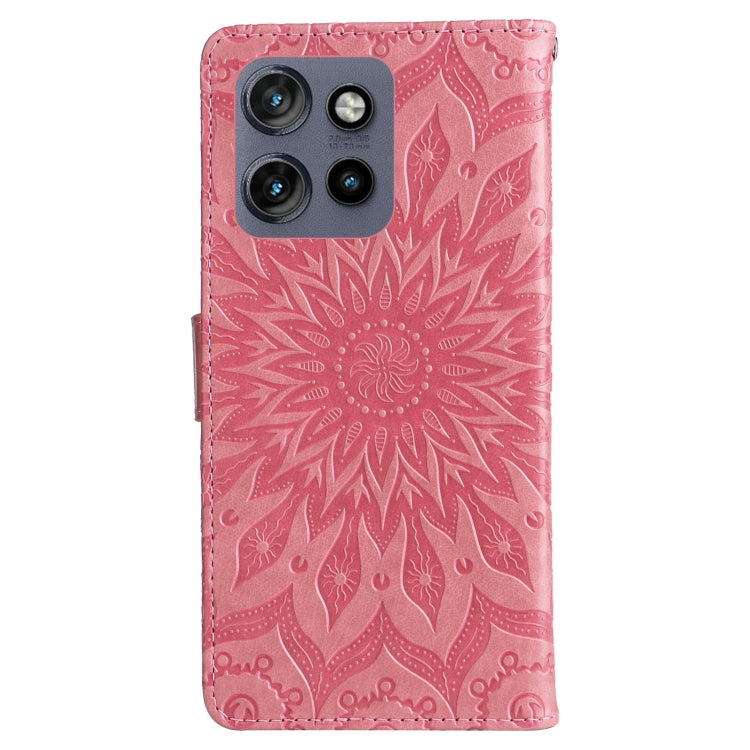 For Motorola Edge 50 Neo Embossed Sunflower Pattern Flip Leather Phone Case