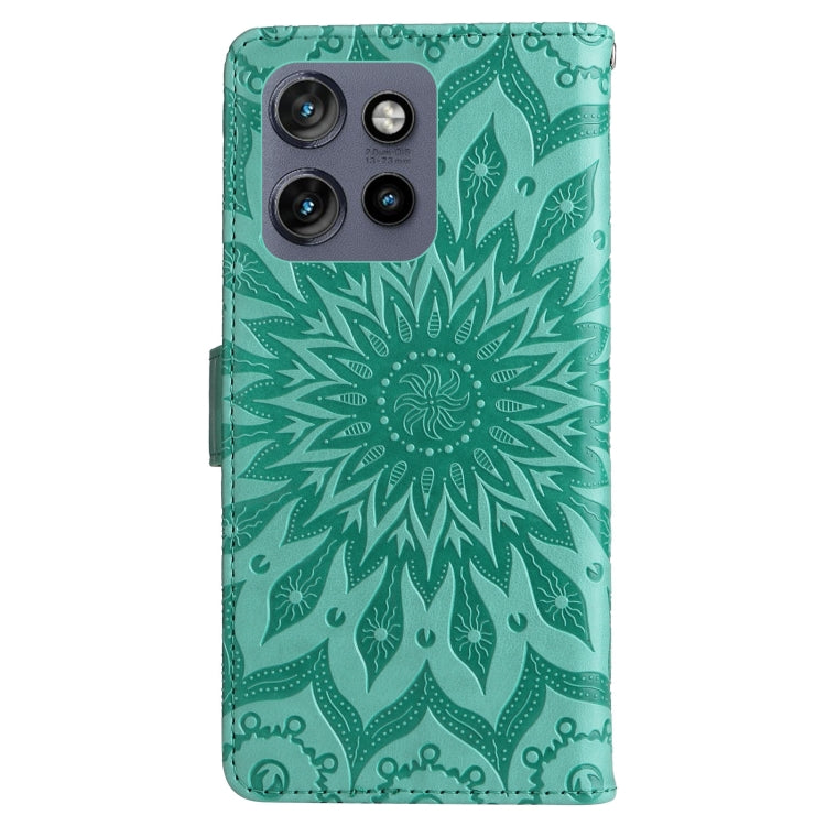 For Motorola Edge 50 Neo Embossed Sunflower Pattern Flip Leather Phone Case