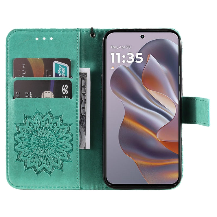 For Motorola Edge 50 Neo Embossed Sunflower Pattern Flip Leather Phone Case