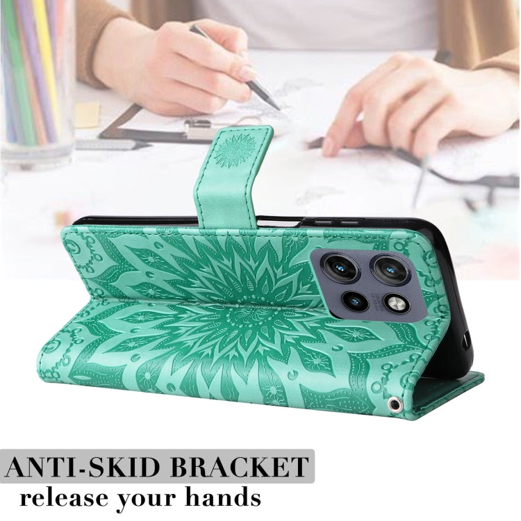 For Motorola Edge 50 Neo Embossed Sunflower Pattern Flip Leather Phone Case