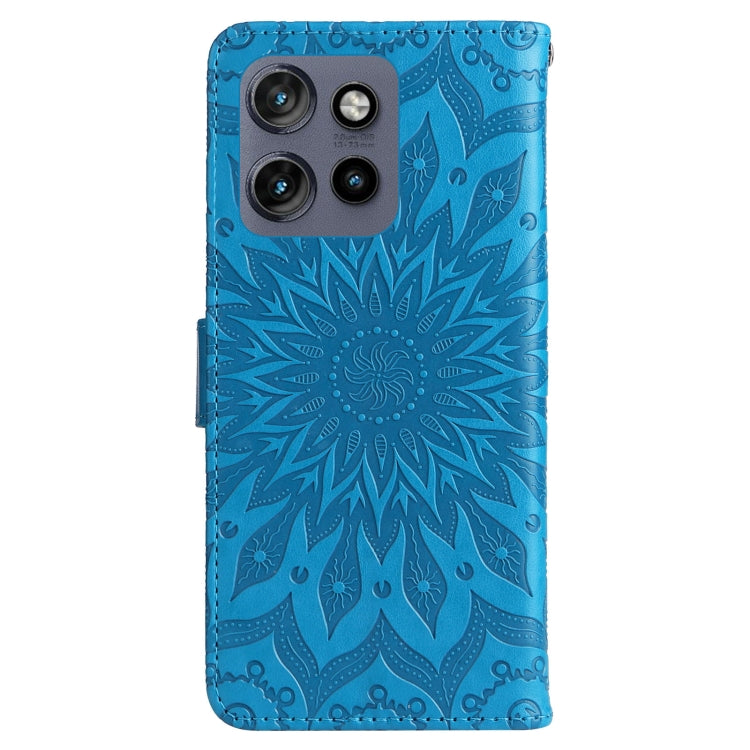 For Motorola Edge 50 Neo Embossed Sunflower Pattern Flip Leather Phone Case