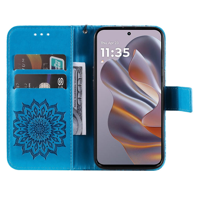 For Motorola Edge 50 Neo Embossed Sunflower Pattern Flip Leather Phone Case