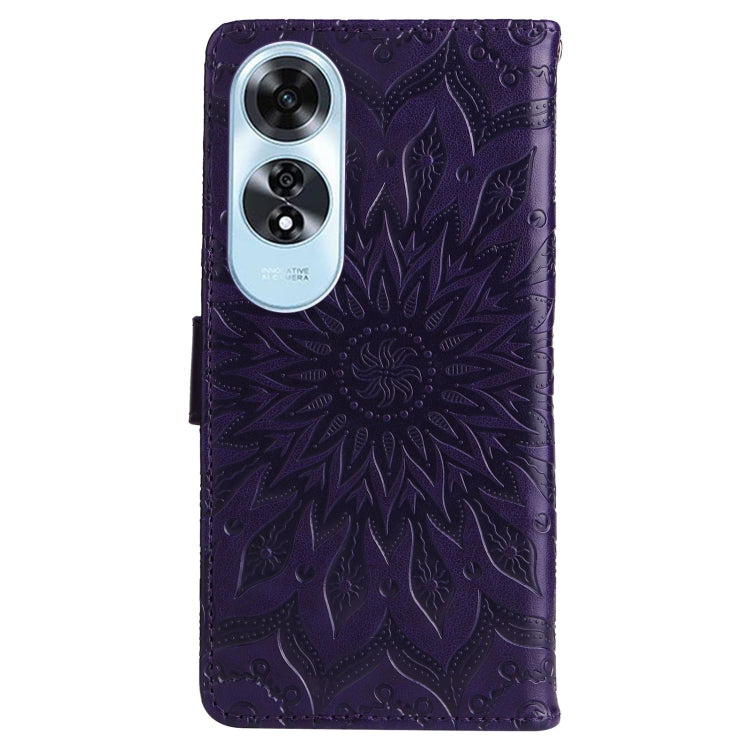 For OPPO A60 4G Global Embossed Sunflower Pattern Flip Leather Phone Case
