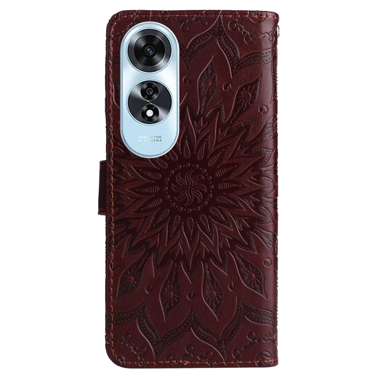 For OPPO A60 4G Global Embossed Sunflower Pattern Flip Leather Phone Case