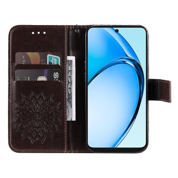 For OPPO A60 4G Global Embossed Sunflower Pattern Flip Leather Phone Case