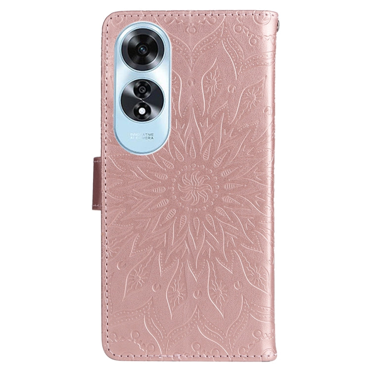 For OPPO A60 4G Global Embossed Sunflower Pattern Flip Leather Phone Case