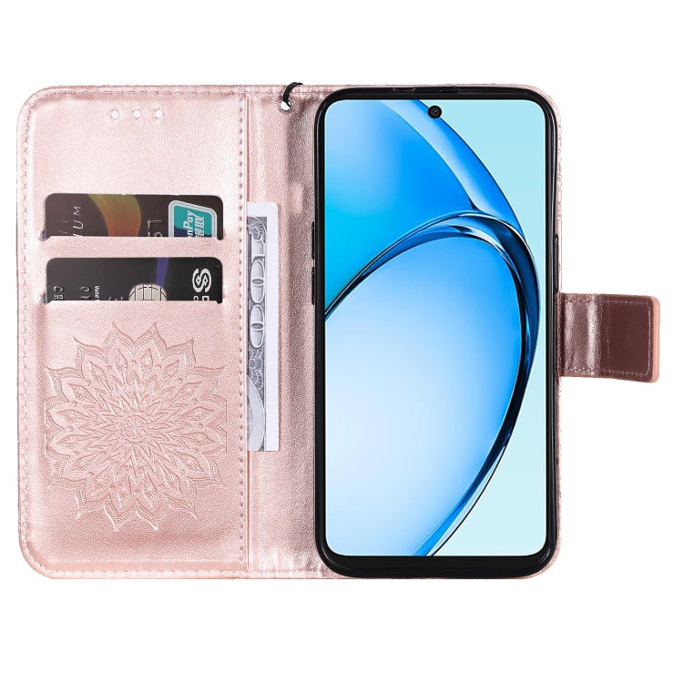 For OPPO A60 4G Global Embossed Sunflower Pattern Flip Leather Phone Case