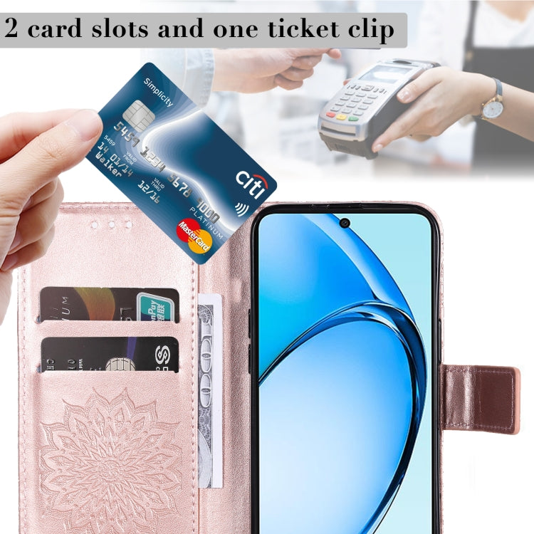 For OPPO A60 4G Global Embossed Sunflower Pattern Flip Leather Phone Case