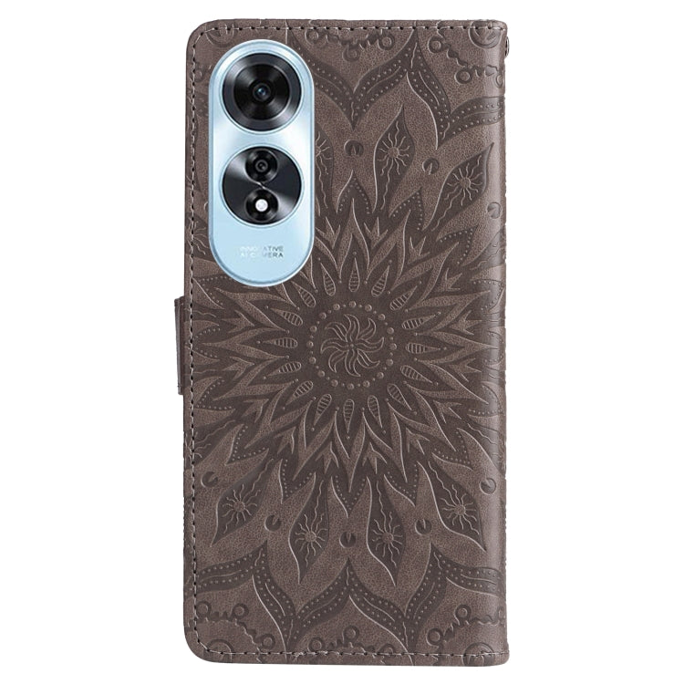 For OPPO A60 4G Global Embossed Sunflower Pattern Flip Leather Phone Case