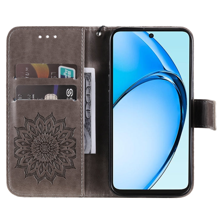 For OPPO A60 4G Global Embossed Sunflower Pattern Flip Leather Phone Case